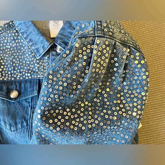 Disney Parks 2025 Cinderella 75th Anniversary Denim Jean Jacket Sequin - Picture 5 of 6